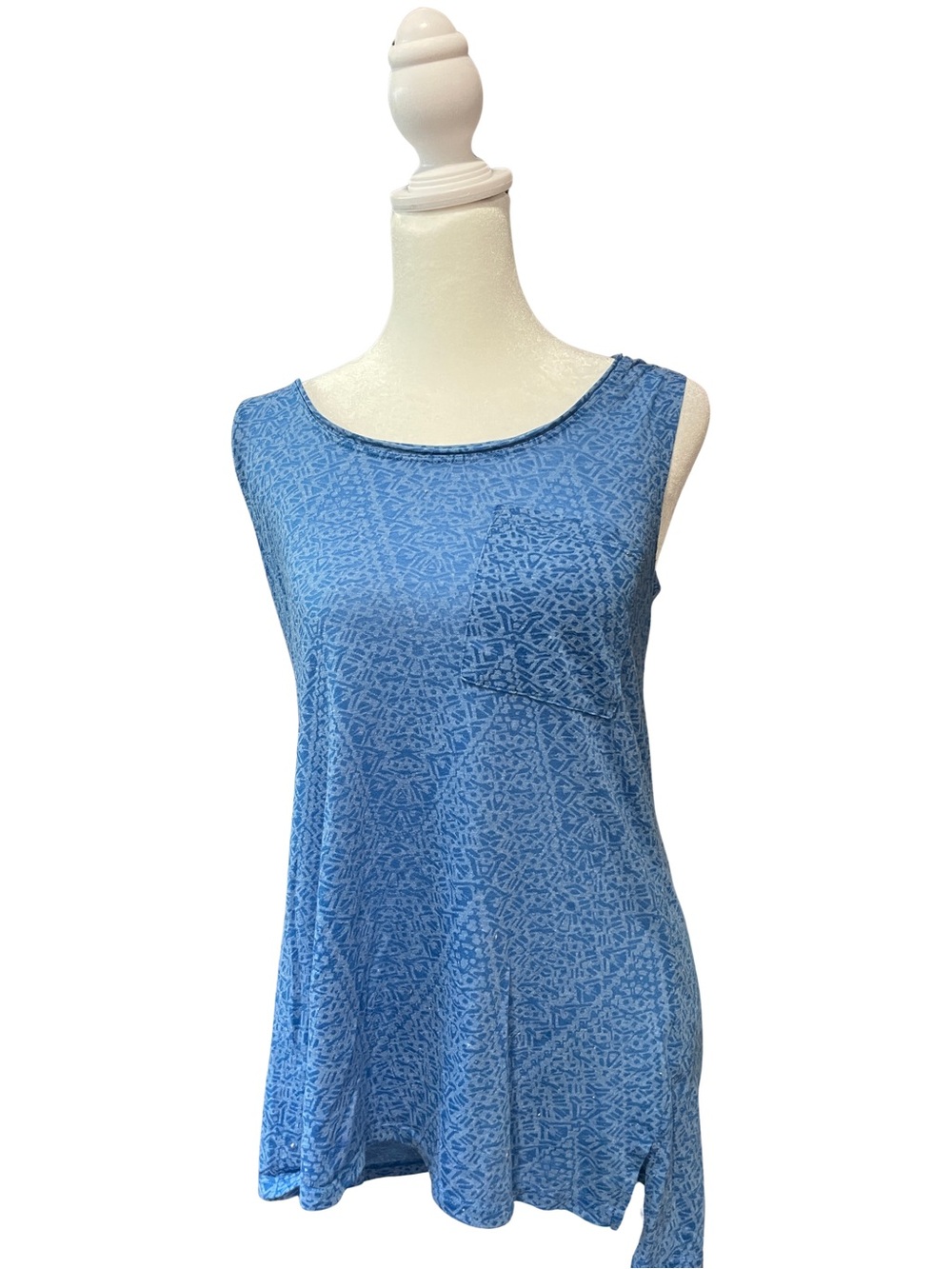 made for life Blue Printed Sleeveless Tank Top